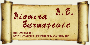 Miomira Burmazević vizit kartica